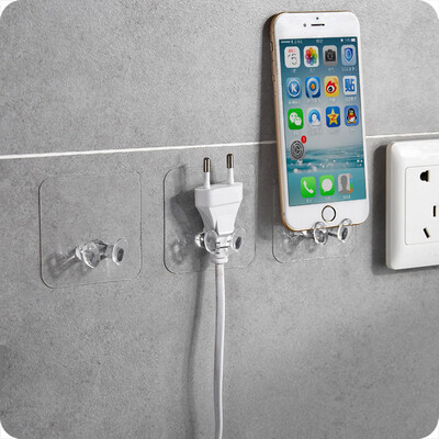 

Gobestart 2pc Wall Storage Hook Power Plug Socket Holder Wall Adhesive Hanger Home Office