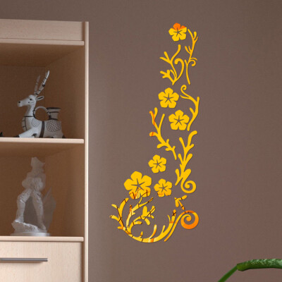 

〖Follure〗3D Mirror Flower Art Acrylic Mural Decal Removable Wall Sticker Room Decor