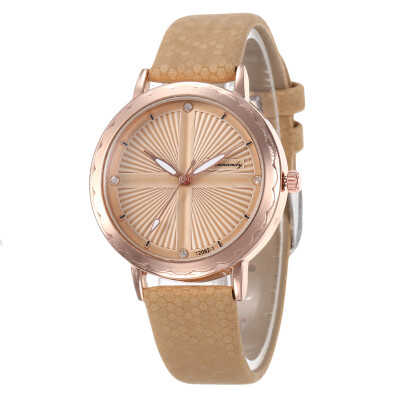 

Summer new hot ladies cross stripes fashion leather watch student personality simple watch