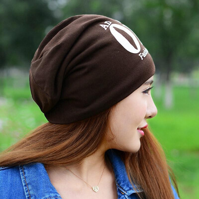 

New Fashion Unisex Beanie Wrap Hat Letter Print Candy Color Sleep Turtleneck Cap