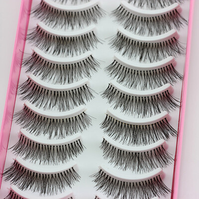 

〖Follure〗10 Pairs Thick Long Cross Party False Eyelashes Black Band Fake Eye Lashes