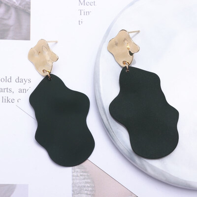 

EK393 New Fashion Spray Paint Metal Geometric Big Drop Statement Earring Wedding Party Jewelry Wholesale Accessories Girl Gift