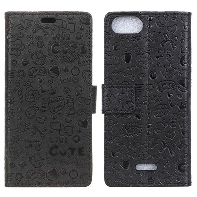 

MOONCASE Wiko Tommy3 Plus Little Witch Leather Case - Black