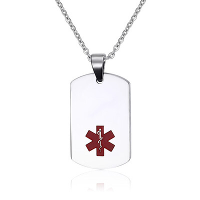 

Simple Alert Pendant Necklace Style Silver