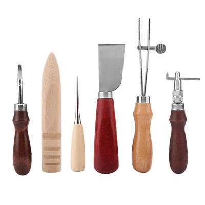 

Greensen 6PCS Leather Craft Tools Leather Cutter Knife DIY Leathercraft Groover Tool Kit Set