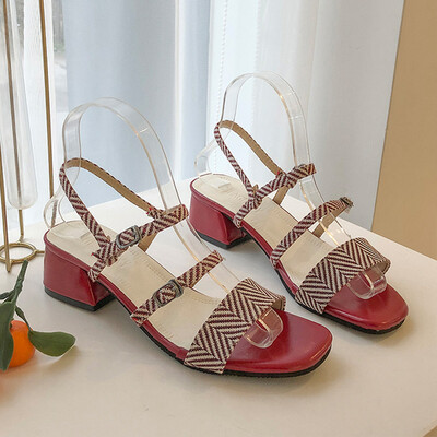 

Chic Rugged Sandals Fairy Wind Summer Korean Version Baitao Belt with Roman Shoes
