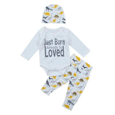 

3x Newborn Kids Baby Boy Girl Outfits Clothes Set Romper Pants Leggings Hat