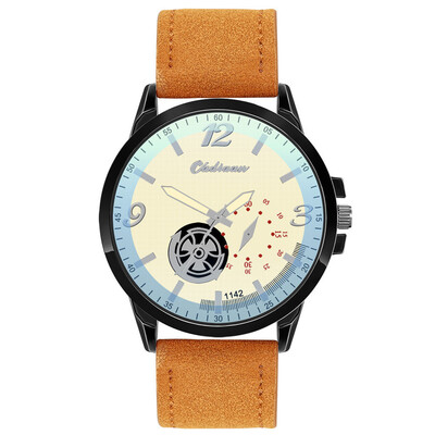 

Gobestart Fashion Leather Mens Quartz Watch Mens Watch Luxury Casual Watch Clock