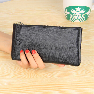 

2019 new Europe&America ultra-thin top layer leather wallet ladies leather simple fashion clutch bag large screen mobile phone bag