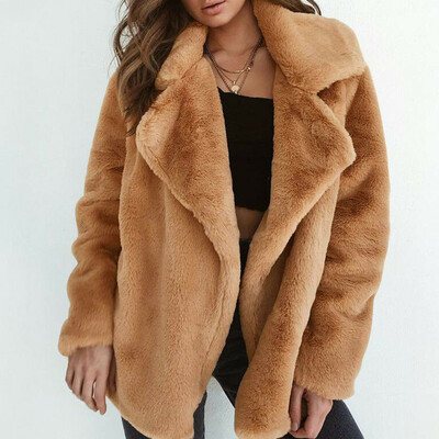 

New Women Warm Winter Thicken Fleece Fur Coat Parka Overcoat JacketOutwear