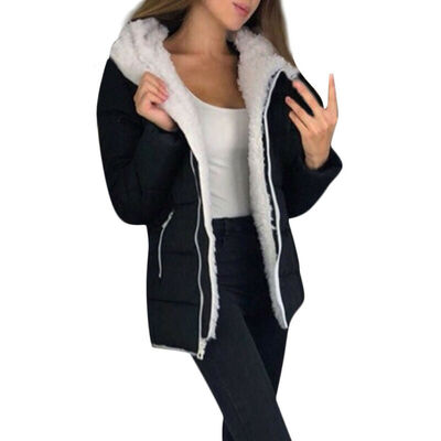 

Women Winter Thicken Coats Ladies Warm Long Sleeve Fleece Line Jacket Outerwear