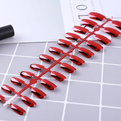 

24pcspack Short Flat-headed Fake Nails Plastic False Nail Art Nail Tips