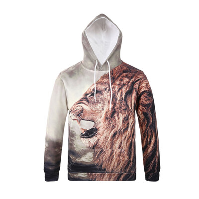 

Toponeto Mens Autumn Spring Fashion 3D Printing Hoodie Hooded Loose Long Sleeve Top