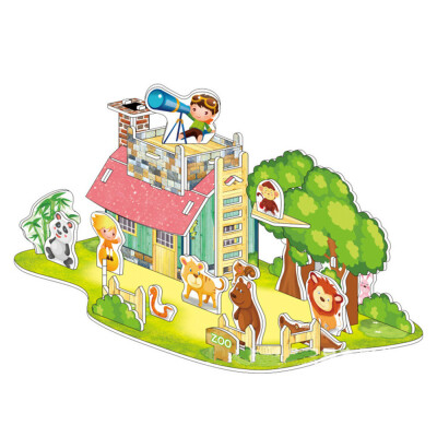 

Gotoamei Paper Board Puzzle Early Learning Construction Assemble Children Home Decoration