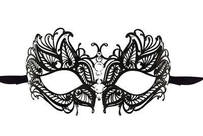 

FUNNYBUNNY Beautiful Black Laser Cut Filigree Venetian Mask Halloween Mask Mardi Gras Masquerade Mask Metal Party Adults