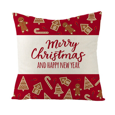 

2020 New Merry Christmas Pillow Cases Cotton Linen Sofa Cushion Cover Home Decor Bless 18X18