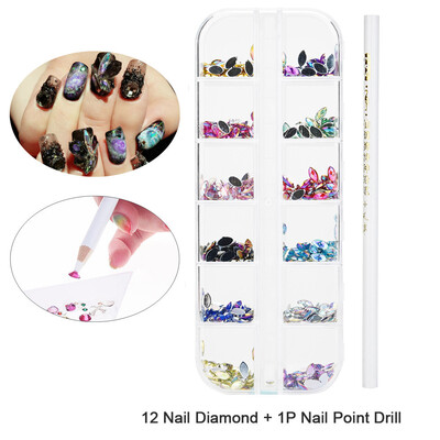 

Toponeto Mermaid Nail Gradient Pearls Sequins Glitter Dazzling Manicure Nail Art Decorati