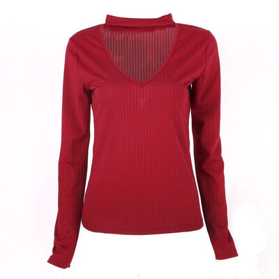

Knitted Sweater Women Autumn Winter V Neck Sexy Slim Pullover Tops Solid Streetwear Korean Knitwear Pull Femme Sweaters