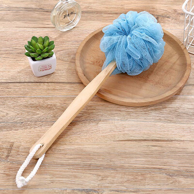 

Long Handled Wooden Loofah Bath Shower Body Scrub Puff Ring Back Scrubber Nice
