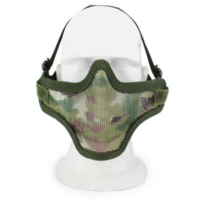 

Steel Half Face Mask Protective Mesh Mask Women Teenagers Metal Low Face Mask Paintball Gaming Hunting Training CS Gaming Mask Cos