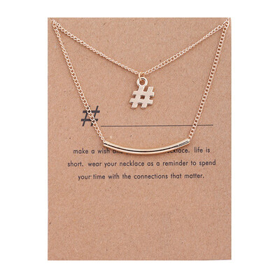 

New Gold-color Sign Double Layer Clam Clavicular Bone Pendant Short Necklace