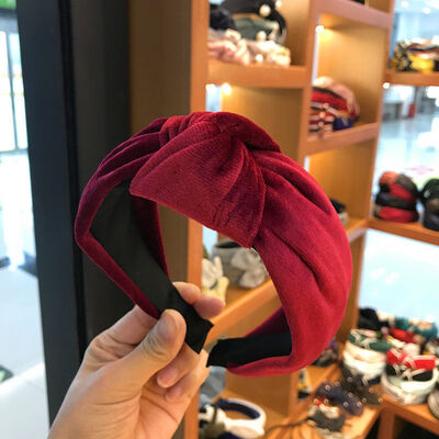

Women Headband Twist Hairband Bow Knot Cross Tie Velvet Headwrap Hair Band