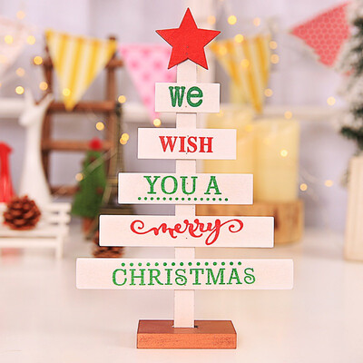 

New Hot Mini Wooden Merry Christmas Tree Table Decor Pendants Christmas Tree Ornaments Christmas Decoration Year Home Decor Gifts