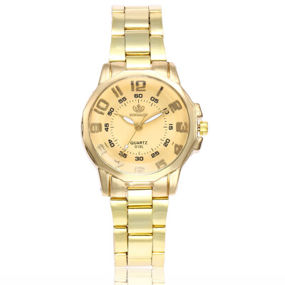 

New alloy steel belt ladies watch digital double scale