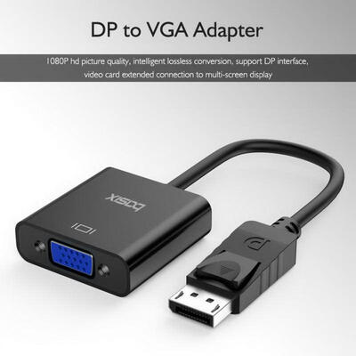 

D5 Portable DP To VGA 1080P HD Cable Converter Adapter