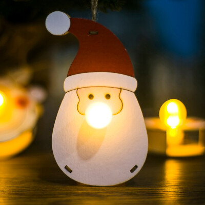 

Siaonvr LED Light Wooden Dolls Christmas Ornaments Tree Hanging Decor Home Decoration