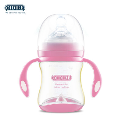 

OIDIRE bottle newborn baby wide caliber ppsu baby bottle with handle straw 180ML powder