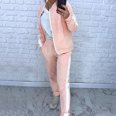 

Toponeto European And American Autumn And Winter Womens New Sports Suit Two-Piece