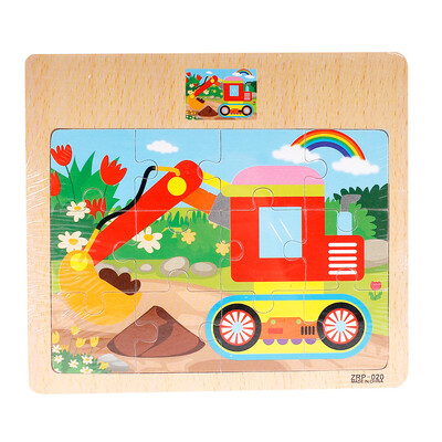 

Siaonvr Wooden Jigsaw Puzzle toy Children Cartoon Animal Traffic Learning Puzzle Toys