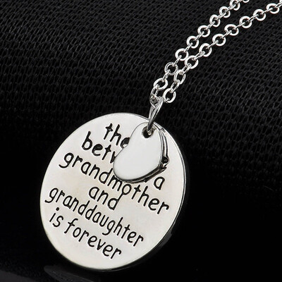 

Fashion Grandma Necklace Lettering The Love Between a Grandmother&Granddaughter is Forever Pendant Necklace