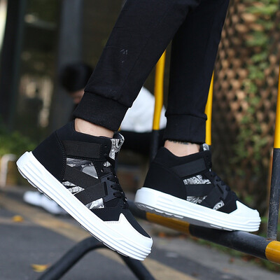 

Autumn mens sports casual mens shoes black board shoes increased summer Korean canvas shoes