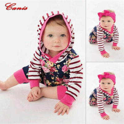 

Newborn Baby Boys Girls Hoodie Romper Bodysuit Jumpsuit Cotton Clothes Outfits