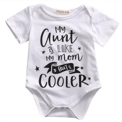 

MY AUNT IS LIKE MY MOM Baby Onesie Boy Girl Short Sleeve Romper Summer Clothes