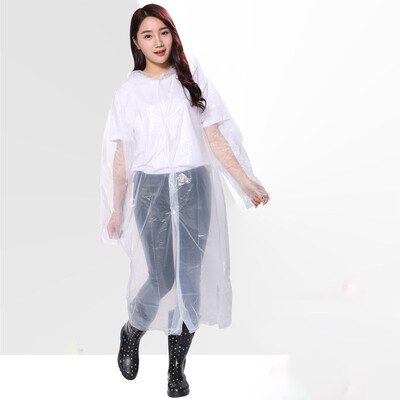 

PEVA Adult Raincoat Clear Waterproof Disposable Rain Poncho Hood Unisex 10 Style