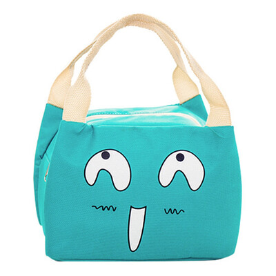 

guangxichuangshengxinfu Small Insulated Lunch Box Bags Insulated Cold Canvas Stripe Picnic Carry Case Thermal Portable Lunch Bag
