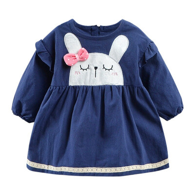 

Causal Dresses For Girls Long Sleeve Kids Girls Dresses Cute Cartoon Print Girl Dress Baby Clothes Autumn