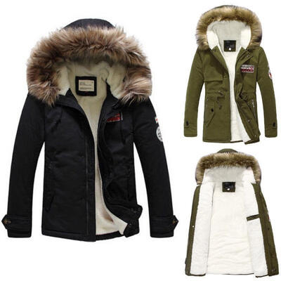 

Mans Women Hooded Jacket Coat Winter Warm Long Sleeve Trench Parka Overcoat Outwear