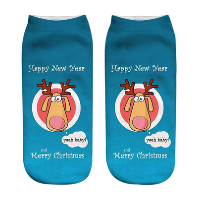 

Gobestart Unisex Christmas Funny 3D Fashion Printed Casual Socks Cute Low Cut Ankle Socks