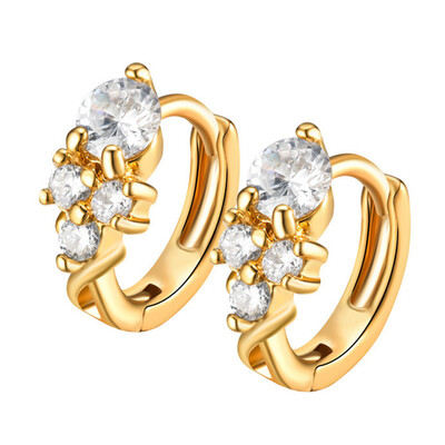 

2019 New Luxury Gold Color Hoop Earrings For Women with Zircon Crystal Jewelry Statement Earrings