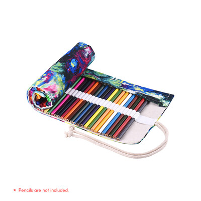 

Canvas Pencil Roll Pouch Case Bag Wrap Holder Storage 72 Holes for Artist