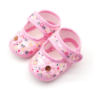 

Toddler shoes for girl spring&autumn Colorful circle sticky flower cartoon print two color for0-18M