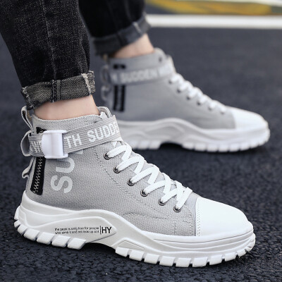 

Autumn Korean version of mens shoes sports leisure high-top canvas shoes in the summer tide shoes