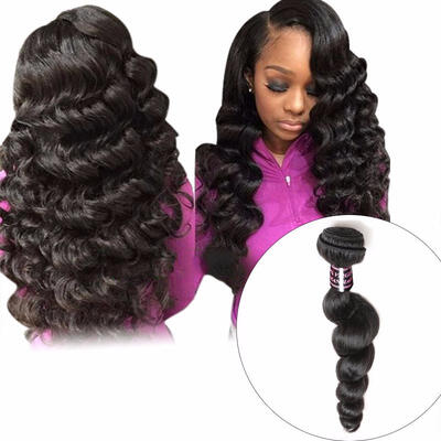 

Indian Loose Wave Hair Bundle 1 Piece 100 Human Hair Weave Non-Remy Hair Natural Color Can Be Dyed Hair Extension