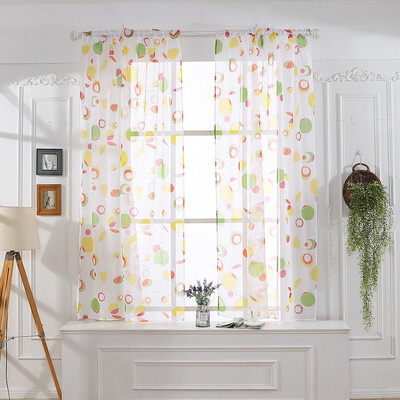 

Toponeto Leaves Sheer Curtain Tulle Window Treatment Voile Drape Valance 1 Panel Fabric