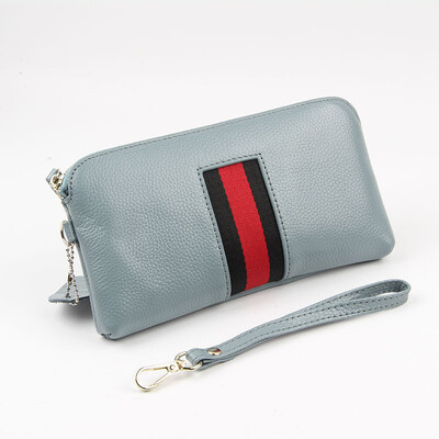 

The first layer of leather ladies wallet long leather zipper Europe&the United States big wallet womens clutch bag soft leather wallet tide