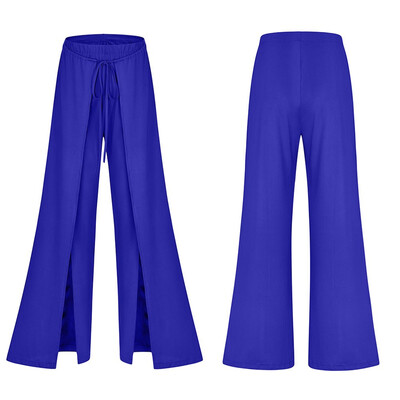 

Fashion Women Beach Mesh Ruffles Sheer Wide Leg Pants Bikini Cover Up Trousers